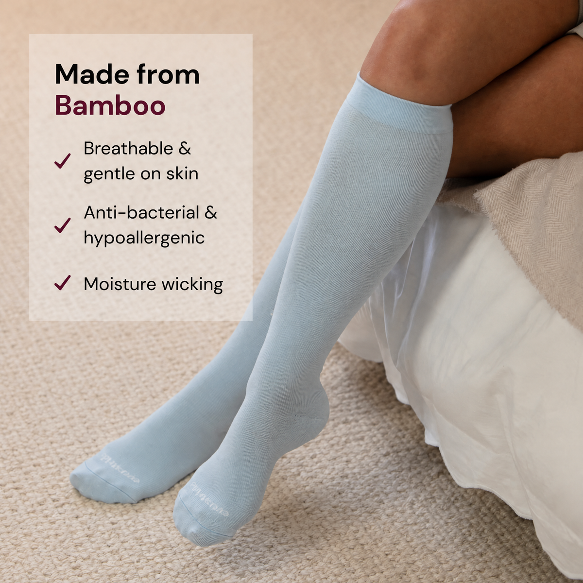 Bamboo Wide Compression Socks (Pastels) — photo 2